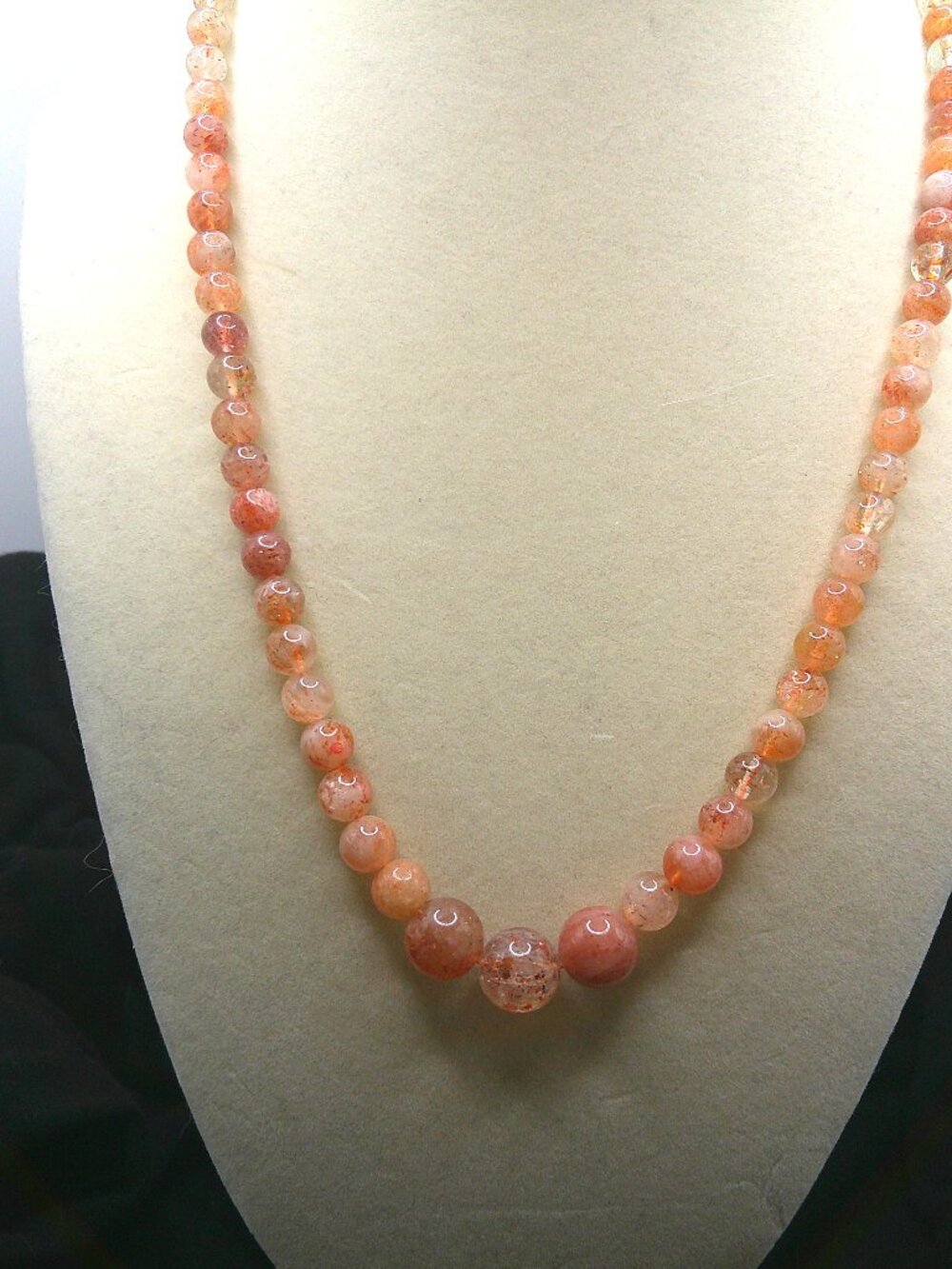 Vintage Salmon Colored Stone Necklace